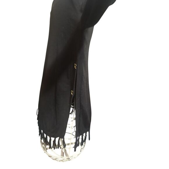 Beautiful Lilly Pulitzer Ramona Fringe Sweater Black Gold Buttons Cotton Blend S - Picture 12 of 16